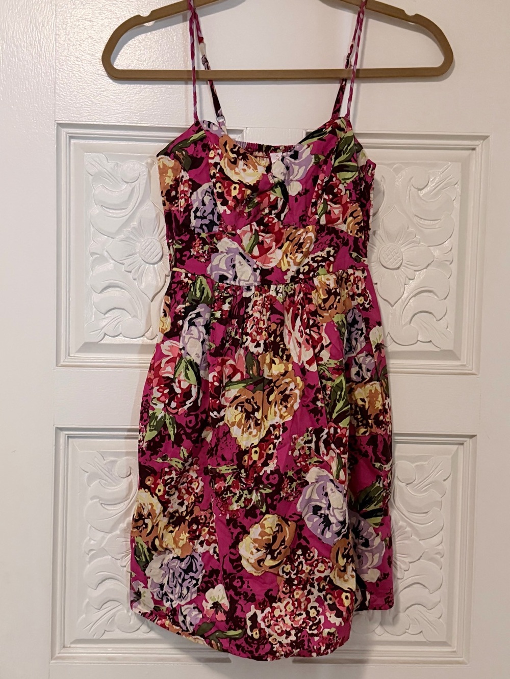 Xhilaration Women’s Pink Floral Smocked Dress XS